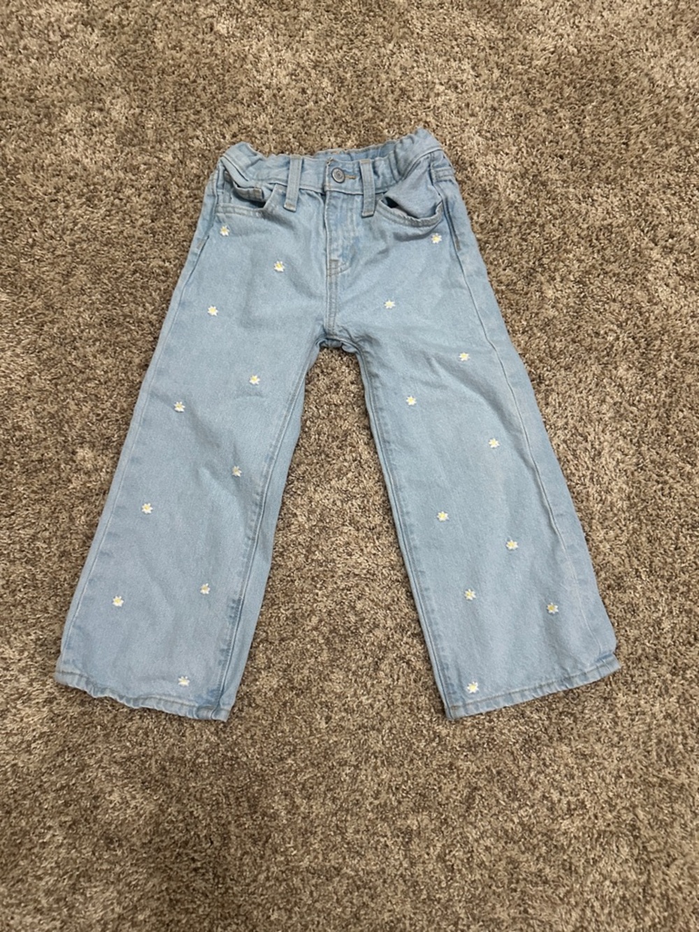 Old Navy Light Blue Daisy Embroidered Girls' Jeans
